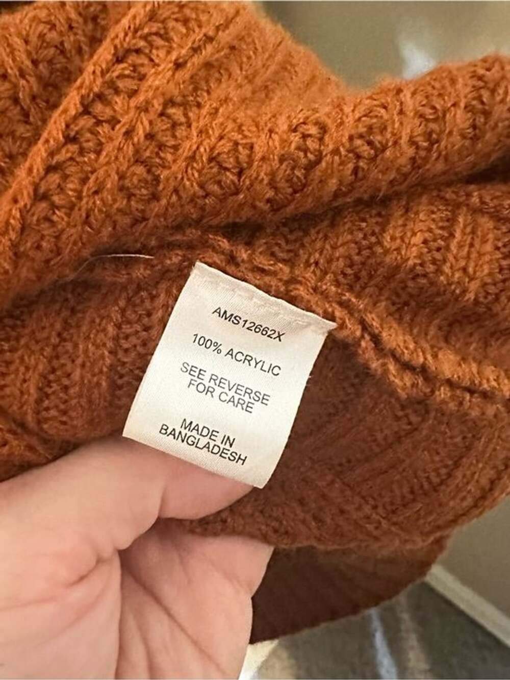 Cozy Button-Shoulder Ribbed Sweater - Rust - Picture 6 of 6